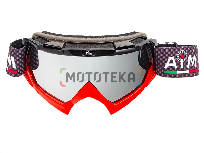 Мотоочки кроссовые AiM (Аим) (PRO) 157-500 Black-Red Glossy