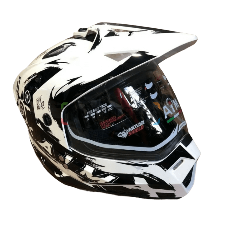 Шлем мото детский закрытый AiM (Аим) JK802Y White/Black Y/L