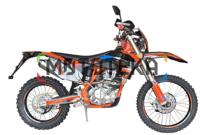 Мотоцикл кроссовый / эндуро Мотомир X - MOTOS CBRL3 чёрный/оранжевый/голубой с ПТС